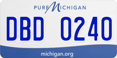 MI license plate DBD0240