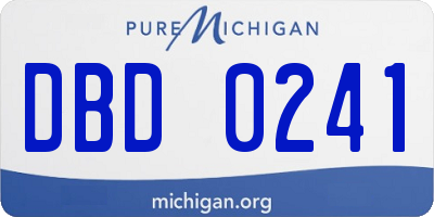 MI license plate DBD0241