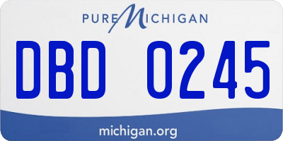 MI license plate DBD0245