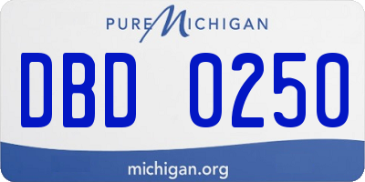 MI license plate DBD0250