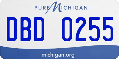 MI license plate DBD0255