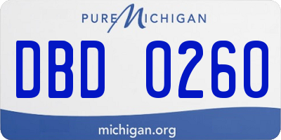 MI license plate DBD0260