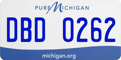 MI license plate DBD0262