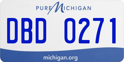 MI license plate DBD0271