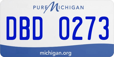 MI license plate DBD0273