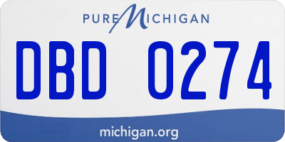 MI license plate DBD0274
