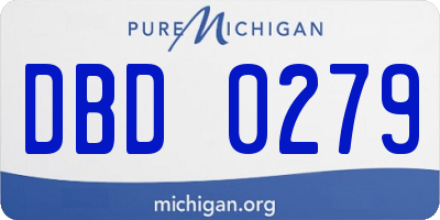 MI license plate DBD0279