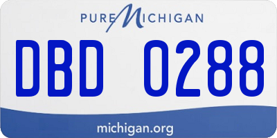 MI license plate DBD0288