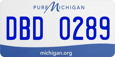 MI license plate DBD0289