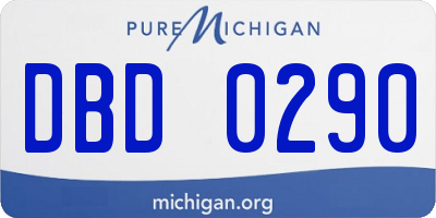 MI license plate DBD0290