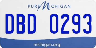 MI license plate DBD0293