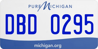 MI license plate DBD0295