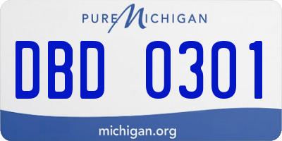 MI license plate DBD0301