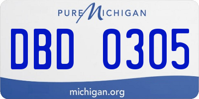 MI license plate DBD0305