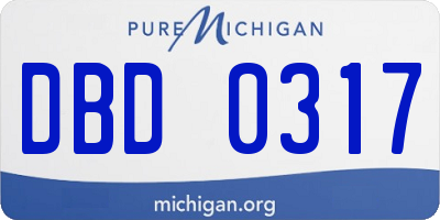 MI license plate DBD0317