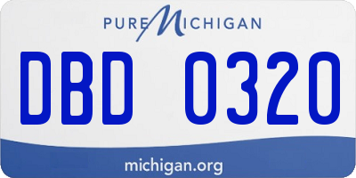 MI license plate DBD0320