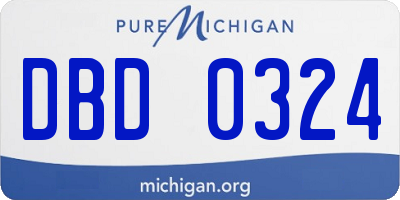 MI license plate DBD0324