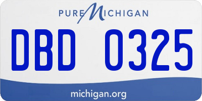 MI license plate DBD0325