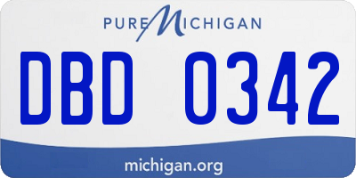 MI license plate DBD0342