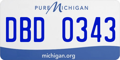 MI license plate DBD0343
