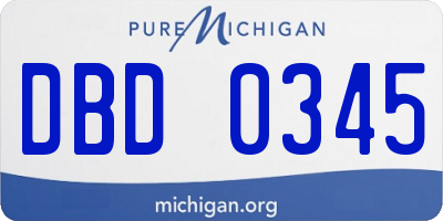 MI license plate DBD0345