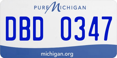 MI license plate DBD0347