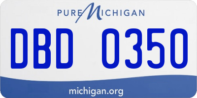 MI license plate DBD0350