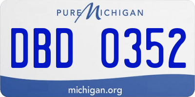 MI license plate DBD0352