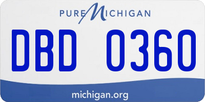MI license plate DBD0360