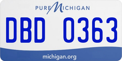 MI license plate DBD0363