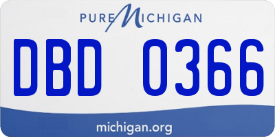 MI license plate DBD0366