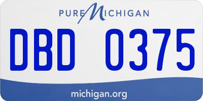 MI license plate DBD0375