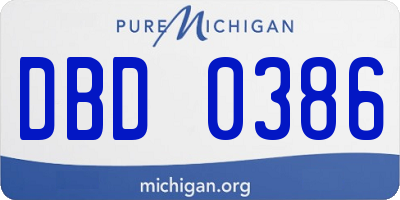 MI license plate DBD0386