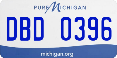 MI license plate DBD0396