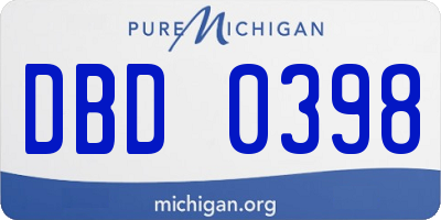 MI license plate DBD0398