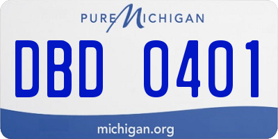 MI license plate DBD0401