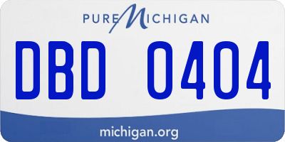 MI license plate DBD0404