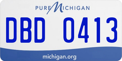 MI license plate DBD0413