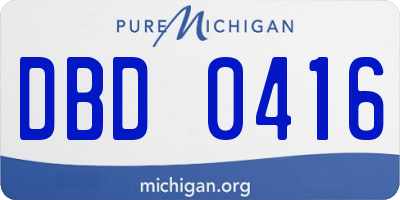 MI license plate DBD0416