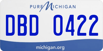 MI license plate DBD0422