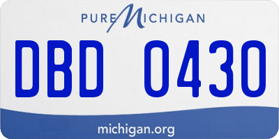 MI license plate DBD0430
