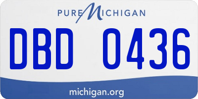 MI license plate DBD0436