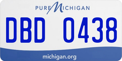 MI license plate DBD0438