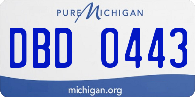 MI license plate DBD0443