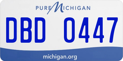 MI license plate DBD0447
