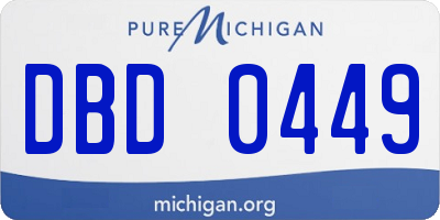 MI license plate DBD0449