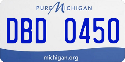 MI license plate DBD0450