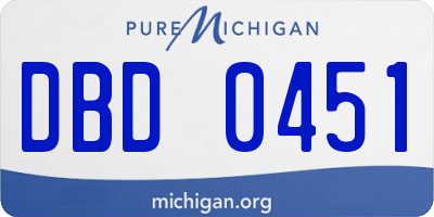 MI license plate DBD0451