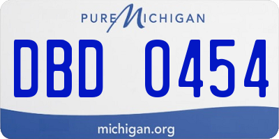 MI license plate DBD0454