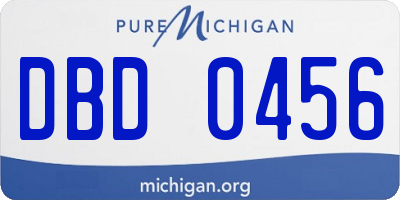 MI license plate DBD0456